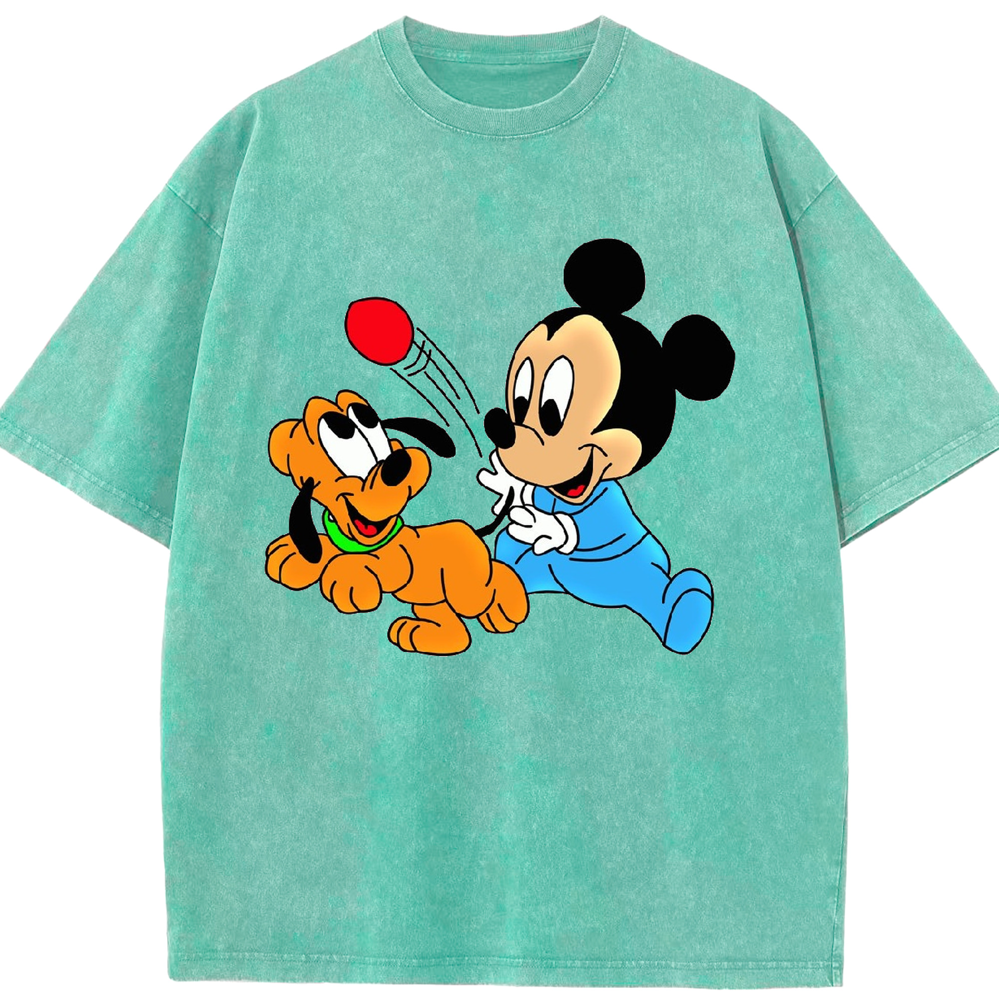 （画像用） ミッキーマウス Mickey Mouse 綿100% ヴィンテージ風 半袖Tシャツ（フロントプリント）